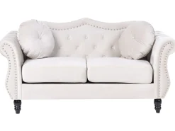 Sofa 2 personers SKIEN Velour Lys Beige