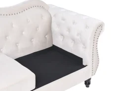 Sofa 2 personers SKIEN Velour Lys Beige