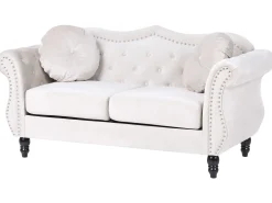 Sofa 2 personers SKIEN Velour Lys Beige