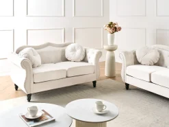 Sofa 2 personers SKIEN Velour Lys Beige