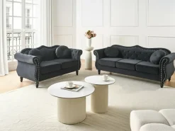 Sofa 2 personers SKIEN Velour Sort