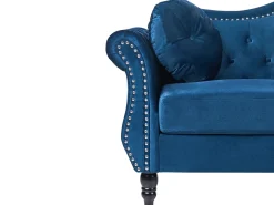Sofa 2 personers SKIEN Velour Navy Blå