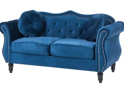 Sofa 2 personers SKIEN Velour Navy Blå