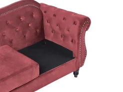 Sofa 2 personers SKIEN Velour Mørkerød