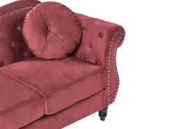 Sofa 2 personers SKIEN Velour Mørkerød