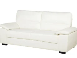 Sofa 3 personers VOGAR Kunstlæder Cremehvid