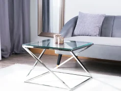 Sofabord BEVERLY Glas Sølv