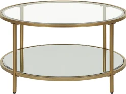 Sofabord BIRNEY Hærdet glas Guld