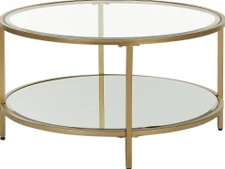 Sofabord BIRNEY Hærdet glas Guld