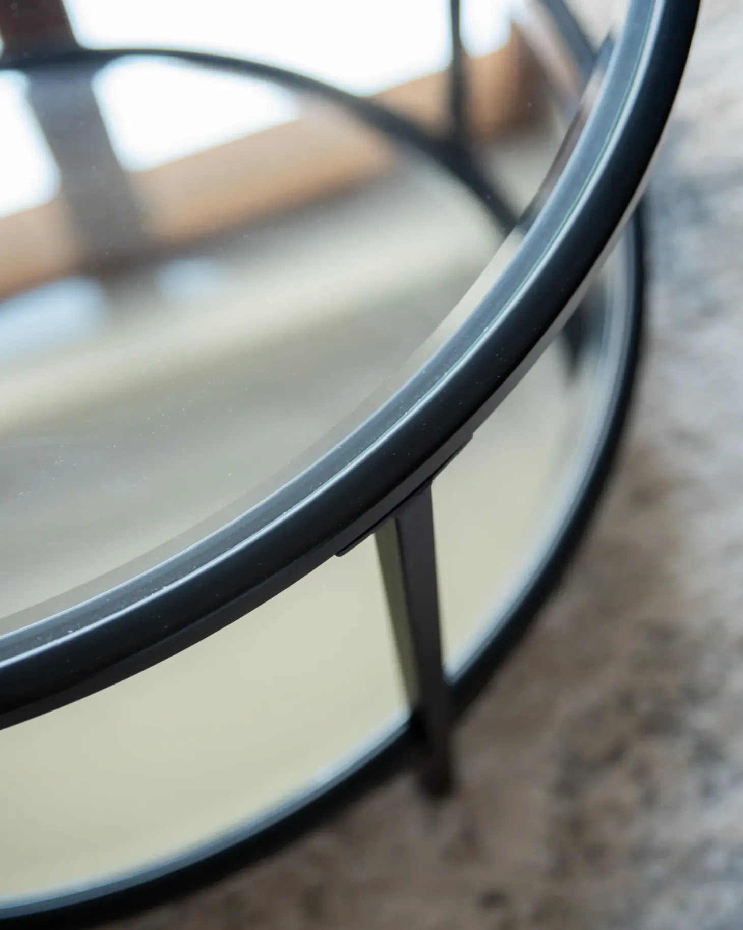 Sofabord BIRNEY Hærdet glas Sort