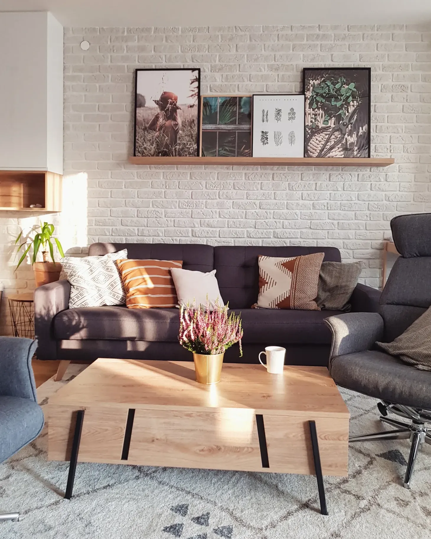 Sofabord BLACKPOOL Brun/sort med opbevaring