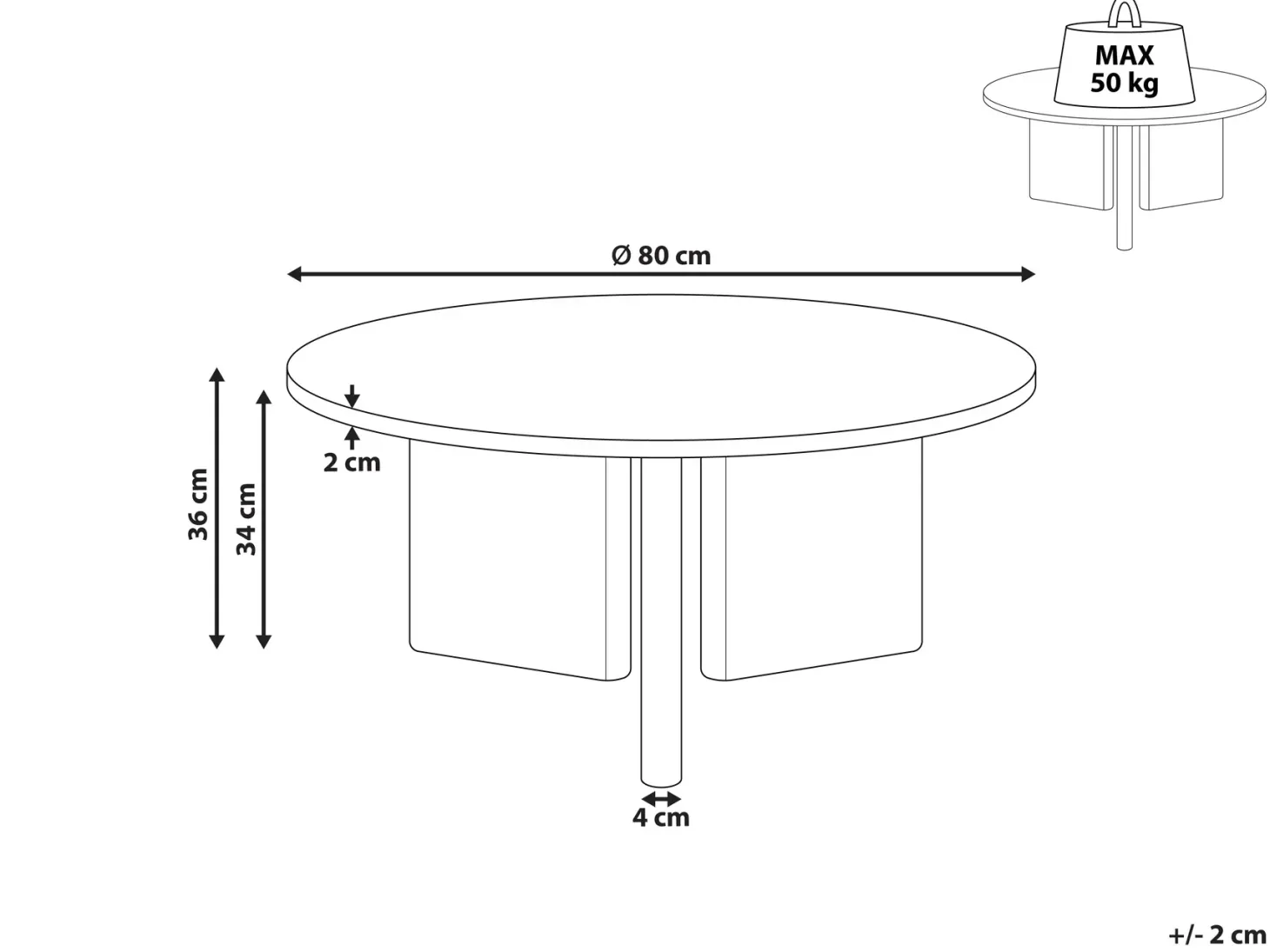 Sofabord COWAL Sort