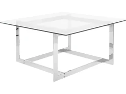 Sofabord CRYSTAL Hærdet glas Sølv
