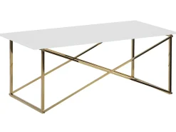 Sofabord EMPORIA Hærdet glas Hvid/guld