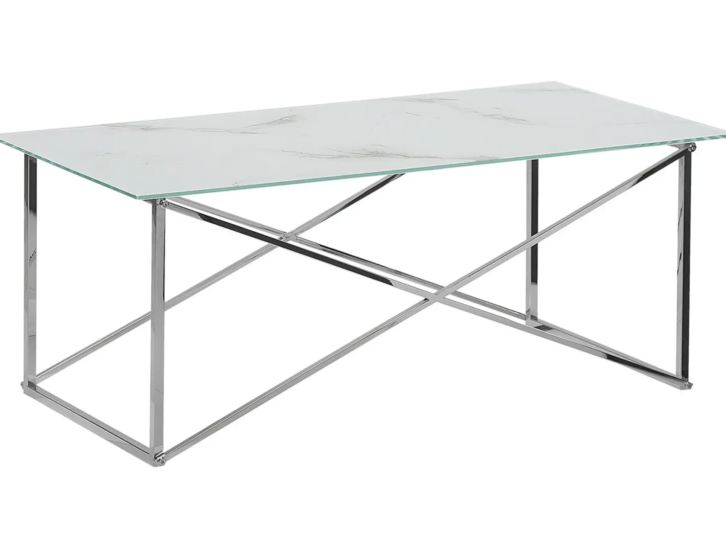 Sofabord EMPORIA Hærdet glas Marmor/sølv
