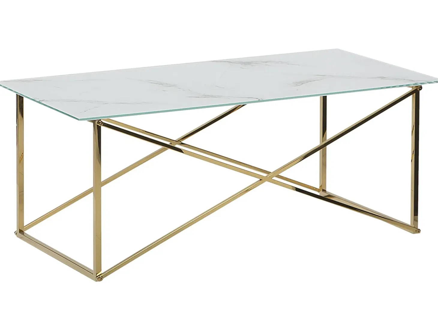 Sofabord EMPORIA Hærdet glas Marmor/guld