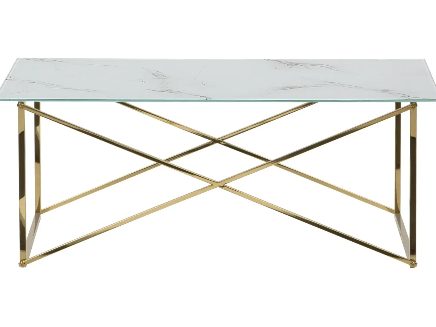 Sofabord EMPORIA Hærdet glas Marmor/guld
