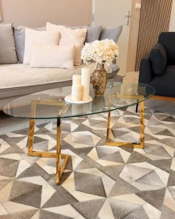Sofabord FRESNO Glas Guld