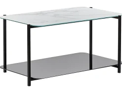 Sofabord GLOSTER Hærdet glas Hvid marmor