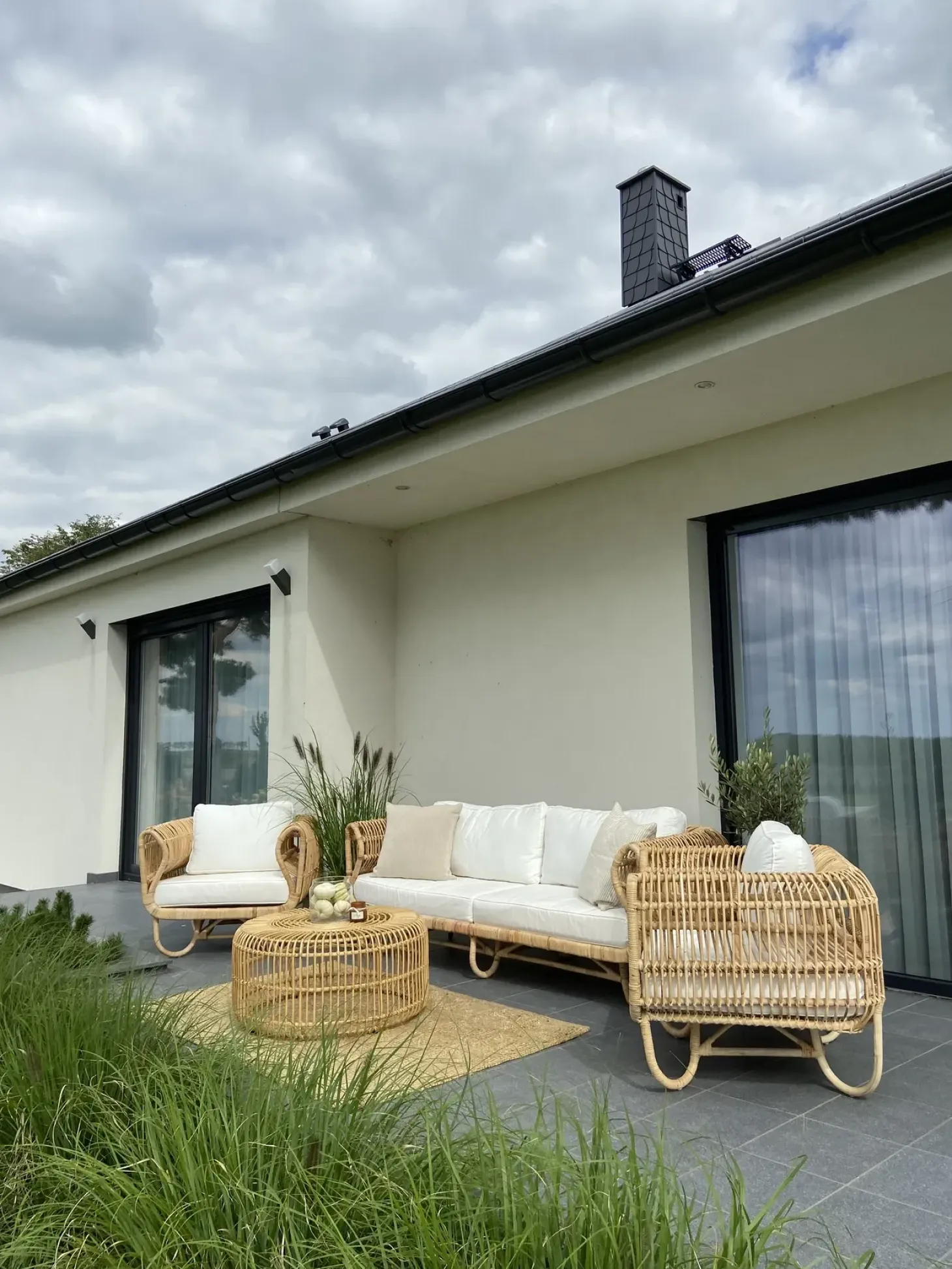 Sofabord LIMNI Rattan Lysebrun