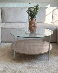 Sofabord LOVELL Hærdet glas Sølv