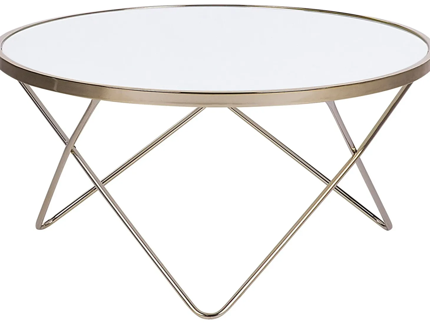 Sofabord MERIDIAN Hærdet glas Hvid/guld