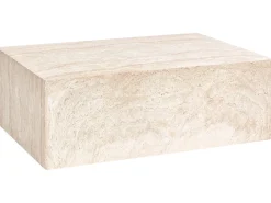 Sofabord NOBRES 90 cm 66 cm Travertin Effekt