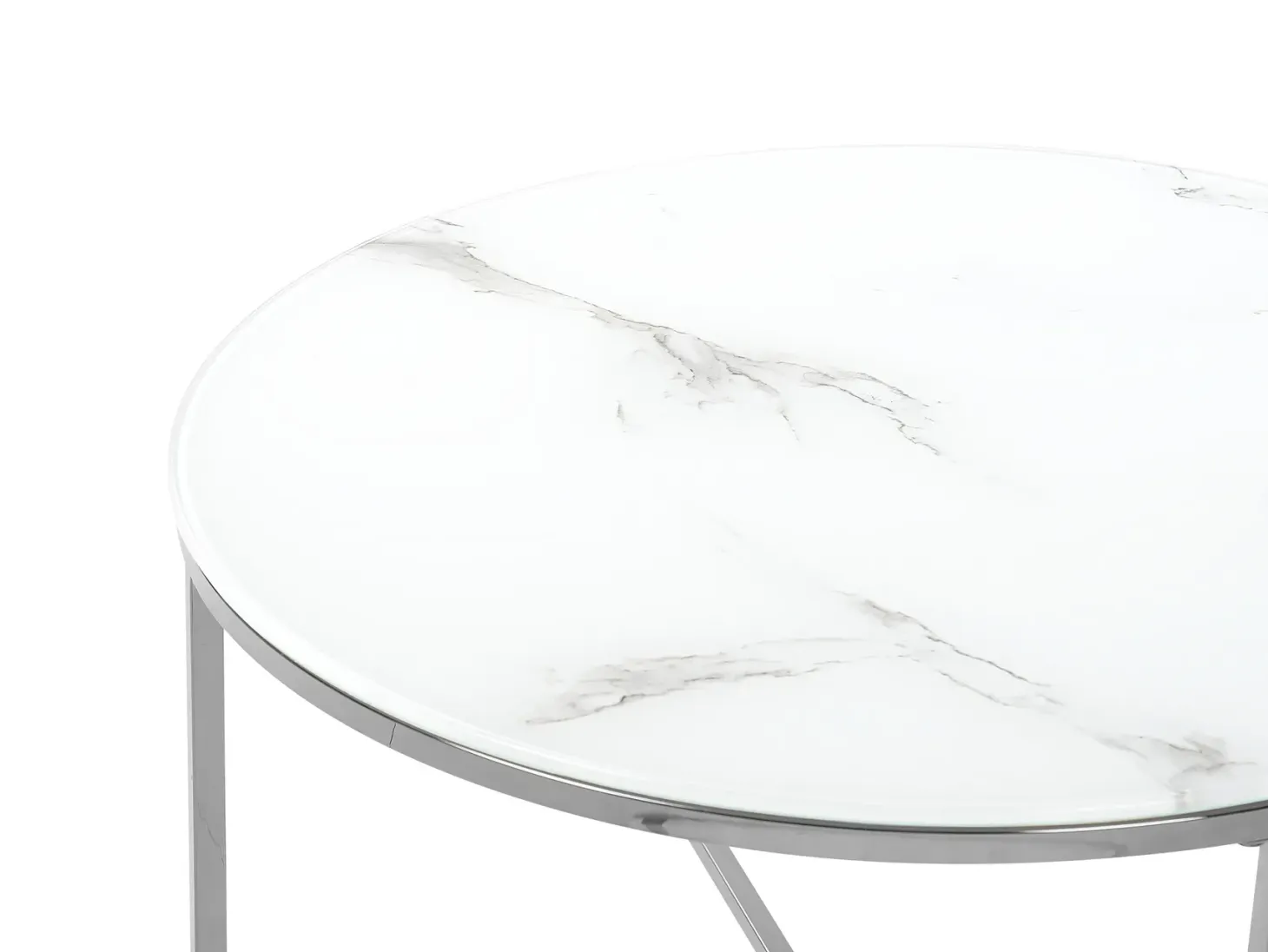 Sofabord QUINCY Hærdet glas Marmor/sølv