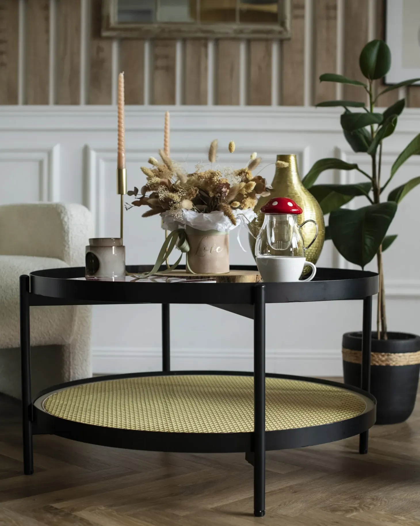 Sofabord RENO Hærdet glas Sort