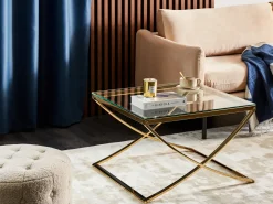 Sofabord RINGGOLD Hærdet glas Guld
