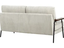 Sofa 3 personers AKRANES Fløjl Lysegrå