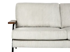 Sofa 3 personers AKRANES Fløjl Lysegrå