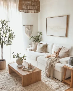 Sofa 3 personers ALLA Boucle Cremehvid