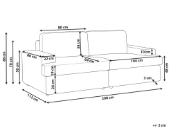 Sofa 3 personers ALLA Lys Beige
