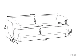 Sofa 3 personers ALNOR Chenille Brun
