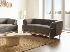 Sofa 2 personers ALNOR Chenille Brun