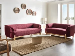 Sofa 2 personers ALNOR Chenille Bordeaux