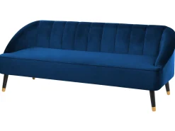 Sofa 3 personers ALSVAG Velour Navy Blå