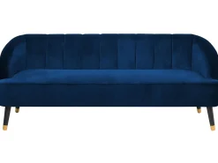 Sofa 3 personers ALSVAG Velour Navy Blå