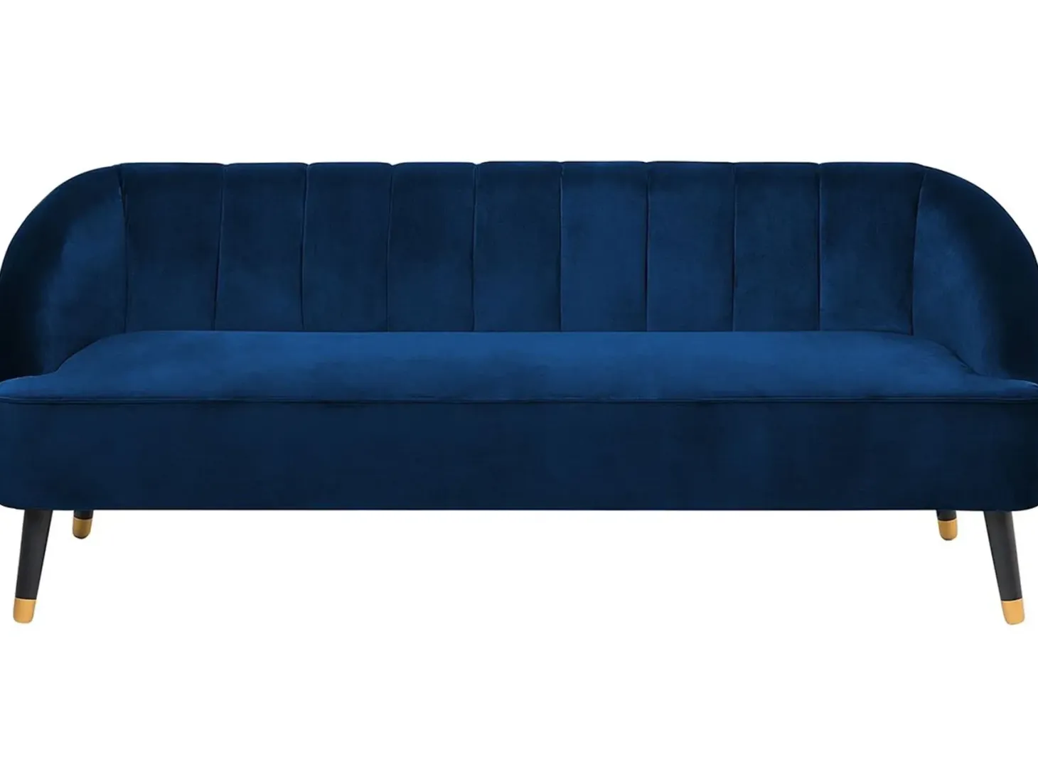 Sofa 3 personers ALSVAG Velour Navy Blå