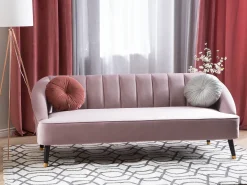 Sofa 3 personers ALSVAG Velour Lyserød