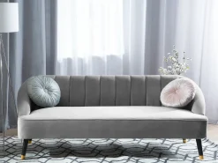 Sofa 3 personers ALSVAG Velour Lysegrå