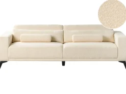 Sofa 3 personers ANGE Boucle Cremehvid