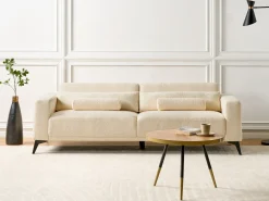 Sofa 3 personers ANGE Boucle Cremehvid