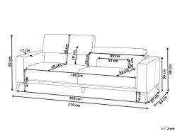 Sofa 3 personers ANGE Boucle Cremehvid
