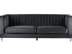 Sofa 3 personers ARVIKA Velour Sort