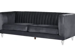 Sofa 3 personers ARVIKA Velour Sort