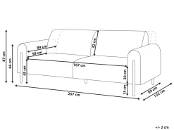 Sofa 3 personers ASKIM Boucle Hvid
