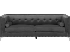 Sofa 3 personers AVALDSENES Velour Mørkegrå