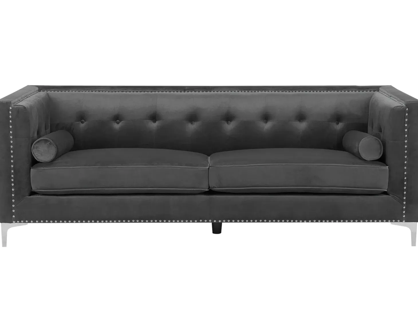 Sofa 3 personers AVALDSENES Velour Mørkegrå